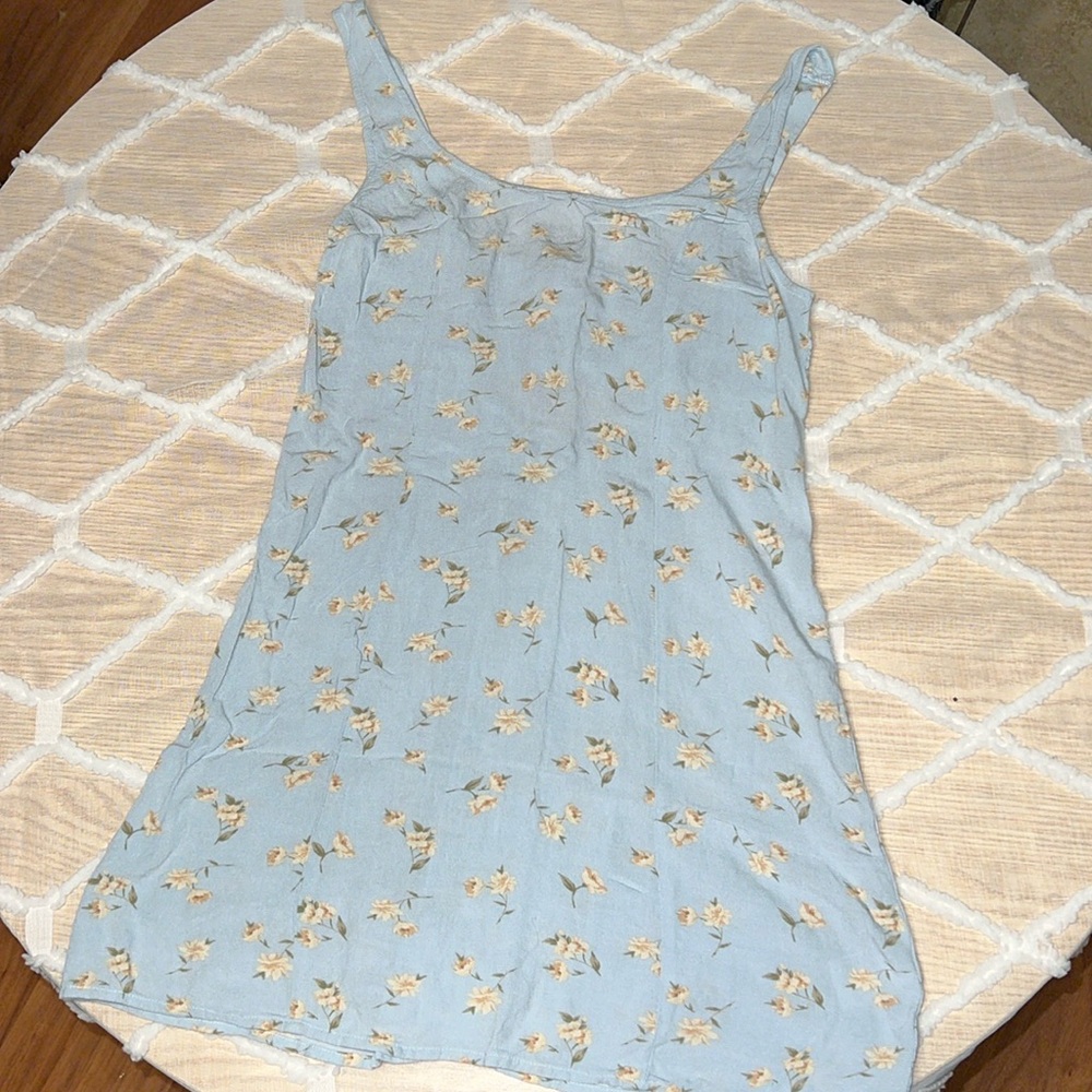 Light Blue Floral Mini Dress by American Eagle Outfitters | Size Small